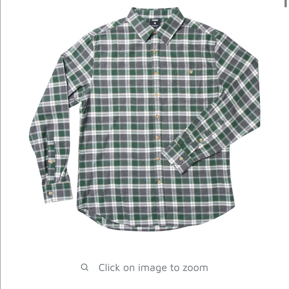 Teton gravity research flannel in “spruce green”